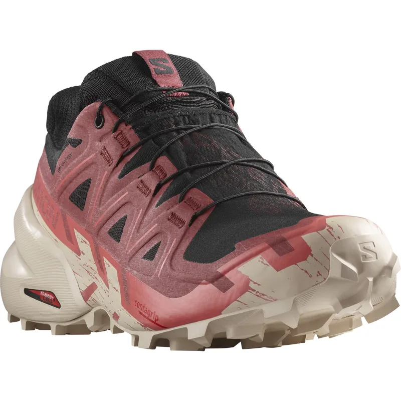 Salomon Speedcross 6 GTX Women's Trail Running Shoe in Black/Cow Hide/Faded Rose-5